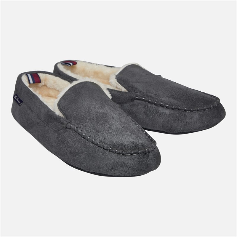 Ben Sherman Mens Casa Cartegena Moccasin Slipper Grey