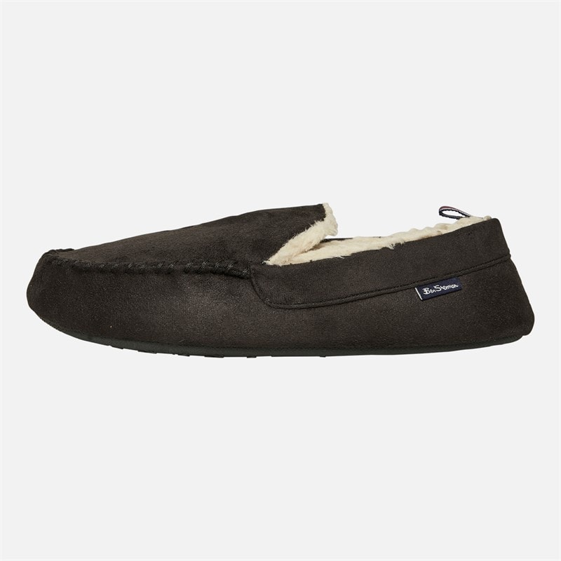 Ben Sherman Mens Casa Cartegena Moccasin Slippers Black - Image 2