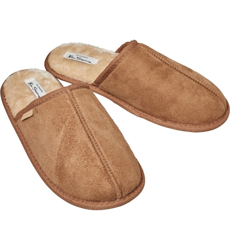 Ben Sherman Mens Country Club Mule Sliipers Tan