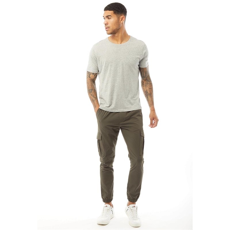 Brave Soul Mens Taslan Cargo Pants Khaki - Image 4