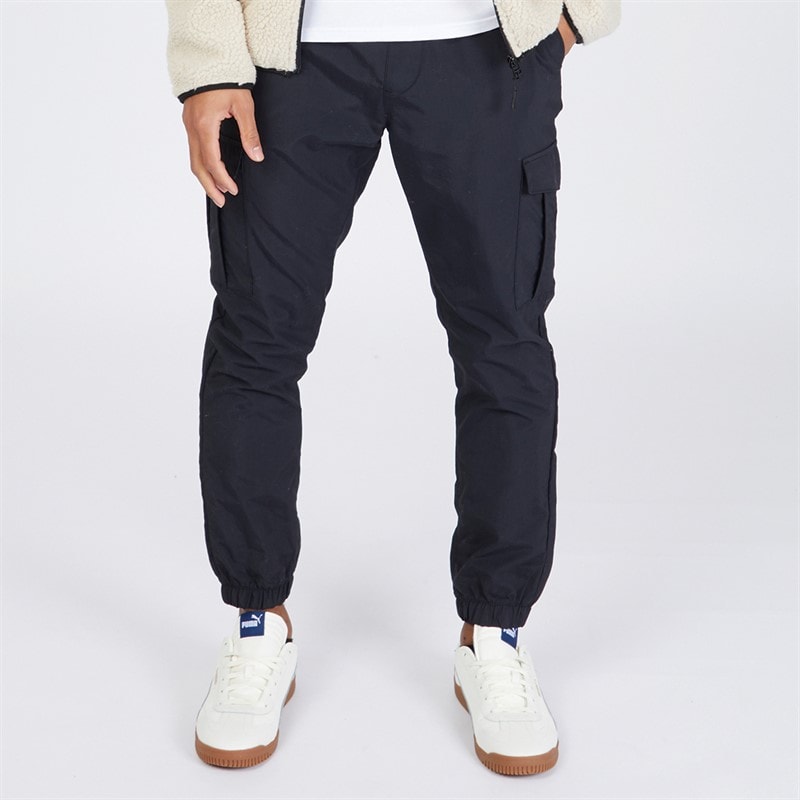 Brave Soul Mens Taslan Cargo Pants Black - Image 1
