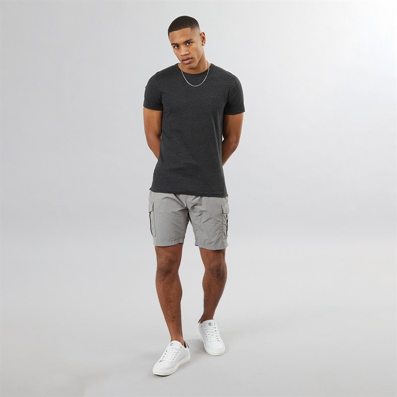 Brave Soul Mens Fine Taslan Cargo Shorts Grey - Image 4