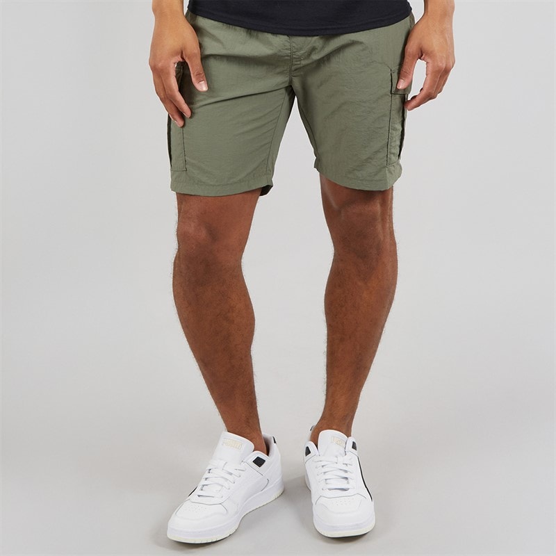 Brave Soul Mens Fine Taslan Cargo Shorts Sage