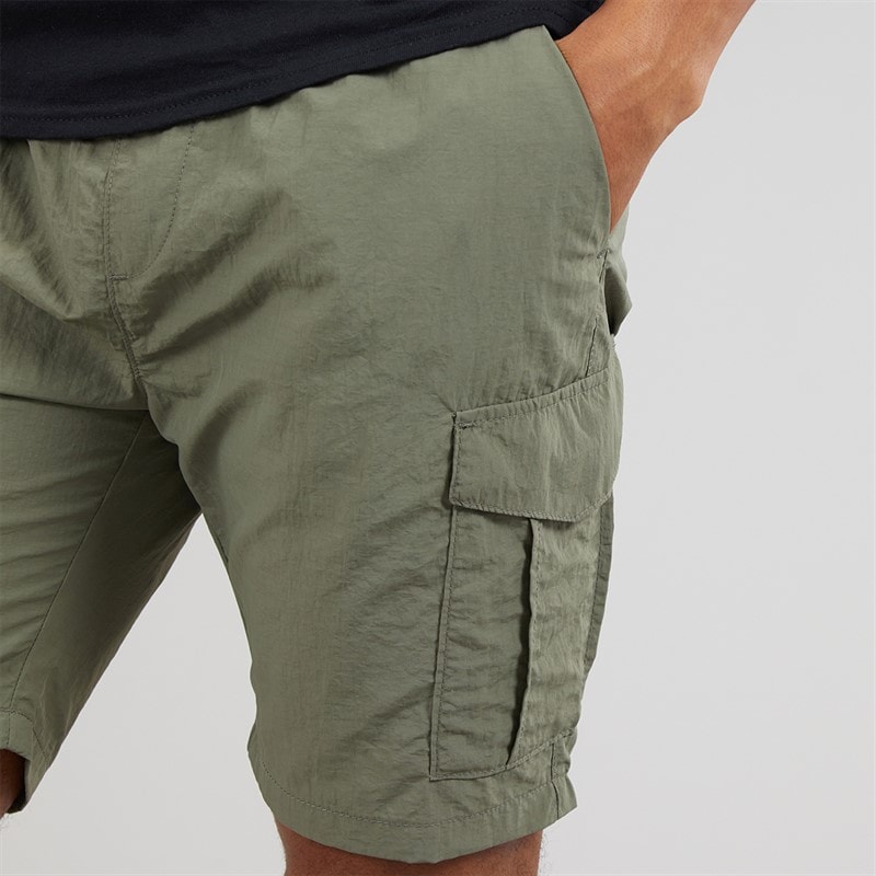 Brave Soul Mens Fine Taslan Cargo Shorts Sage - Image 3