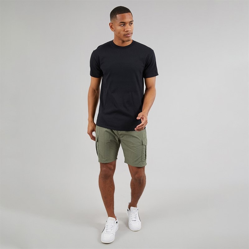 Brave Soul Mens Fine Taslan Cargo Shorts Sage - Image 4