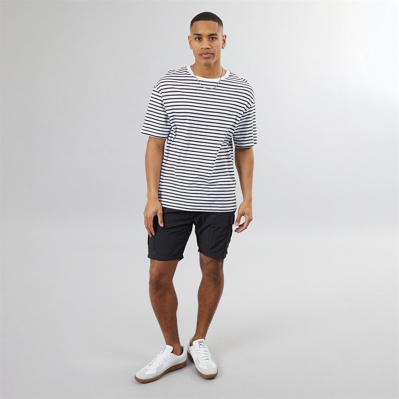 Brave Soul Mens Fine Taslan Cargo Shorts Navy - Image 4