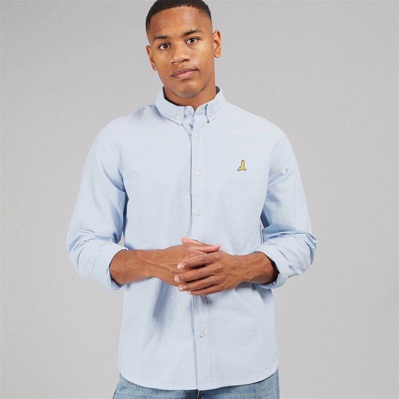 Brave Soul Mens Claudian Long Sleeve Shirt Light Blue - Image 1
