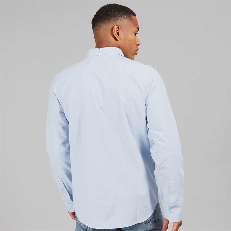 Brave Soul Mens Claudian Long Sleeve Shirt Light Blue - Image 2