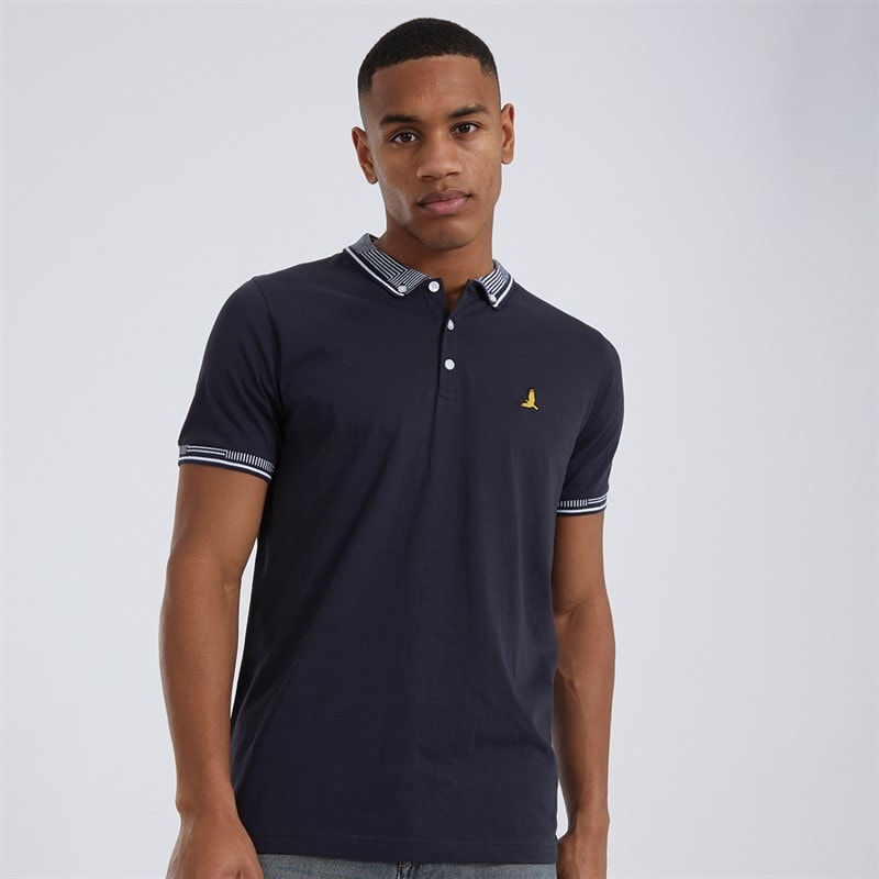 Brave Soul Mens Story Polo Shirt Navy - Image 1