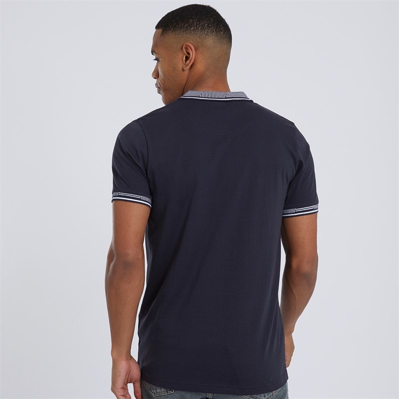 Brave Soul Mens Story Polo Shirt Navy - Image 2
