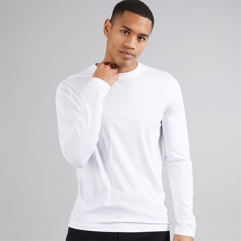 Brave Soul Mens Trial Long Sleeve Top White