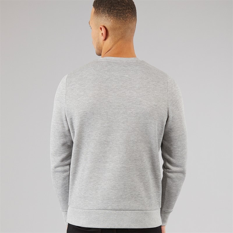 Brave Soul Mens William Sweatshirt Light Grey Marl - Image 2