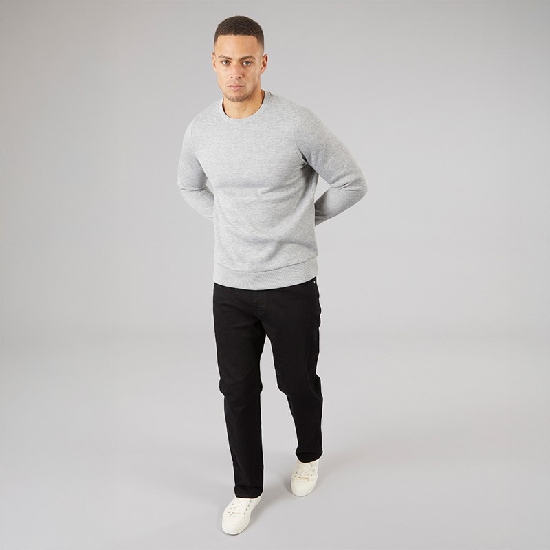 Brave Soul Mens William Sweatshirt Light Grey Marl - Image 4