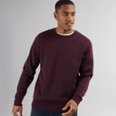 Brave Soul Mens Retina Crew Neck Sweatshirt Burgundy