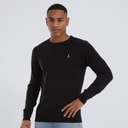 Brave Soul Mens Theory Crew Neck Jumper Jet Black