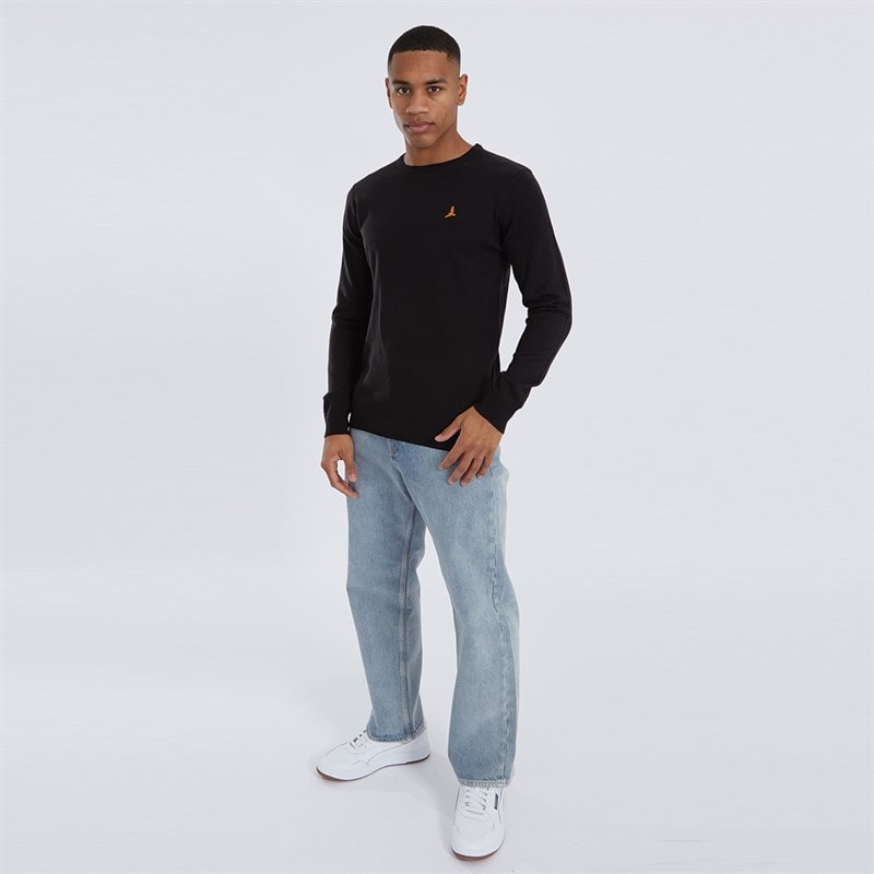 Brave Soul Mens Theory Crew Neck Jumper Jet Black - Image 4
