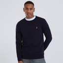 Brave Soul Mens Theory Crew Neck Jumper Navy