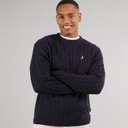 Brave Soul Mens Alliance Crew Neck Jumper French Navy