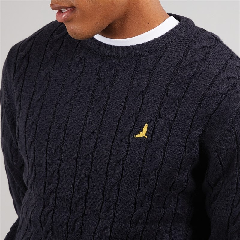 Brave Soul Mens Alliance Crew Neck Jumper French Navy - Image 3
