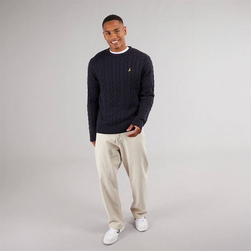 Brave Soul Mens Alliance Crew Neck Jumper French Navy - Image 4