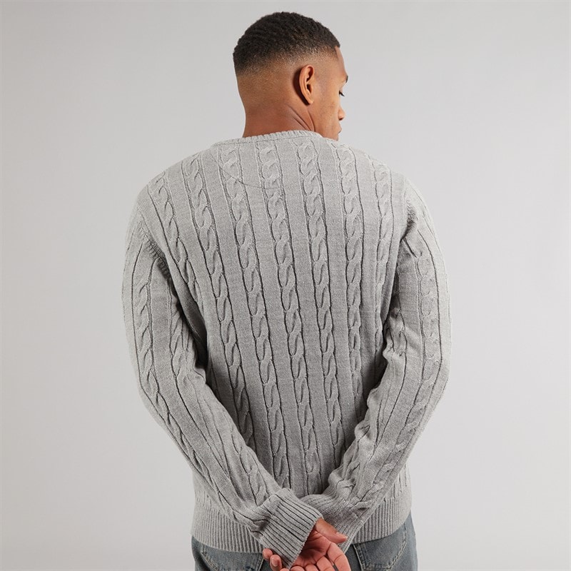 Brave Soul Mens Alliance Crew Neck Jumper Silver Grey Marl - Image 2