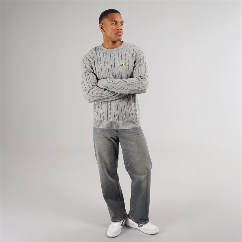 Brave Soul Mens Alliance Crew Neck Jumper Silver Grey Marl - Image 4