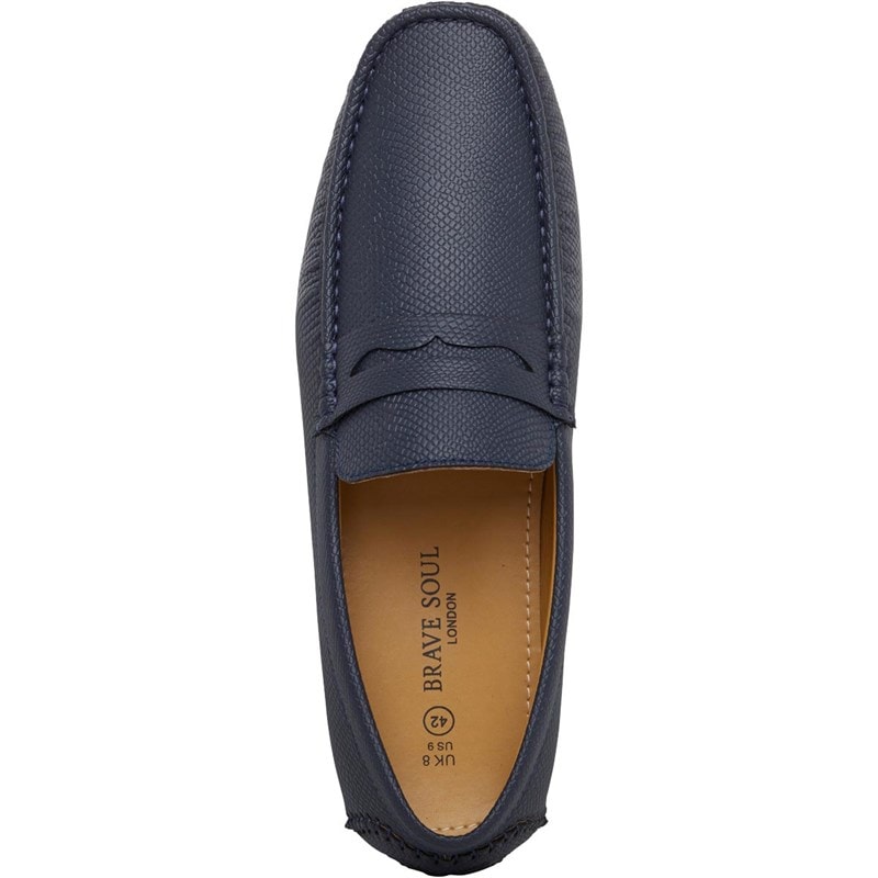 Brave Soul Mens Webster Loafers Navy - Image 4