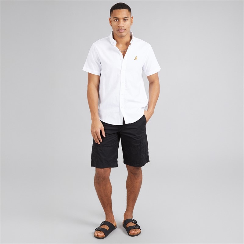 Brave Soul Mens Nero Short Sleeve Shirt Optic White Oxford - Image 4