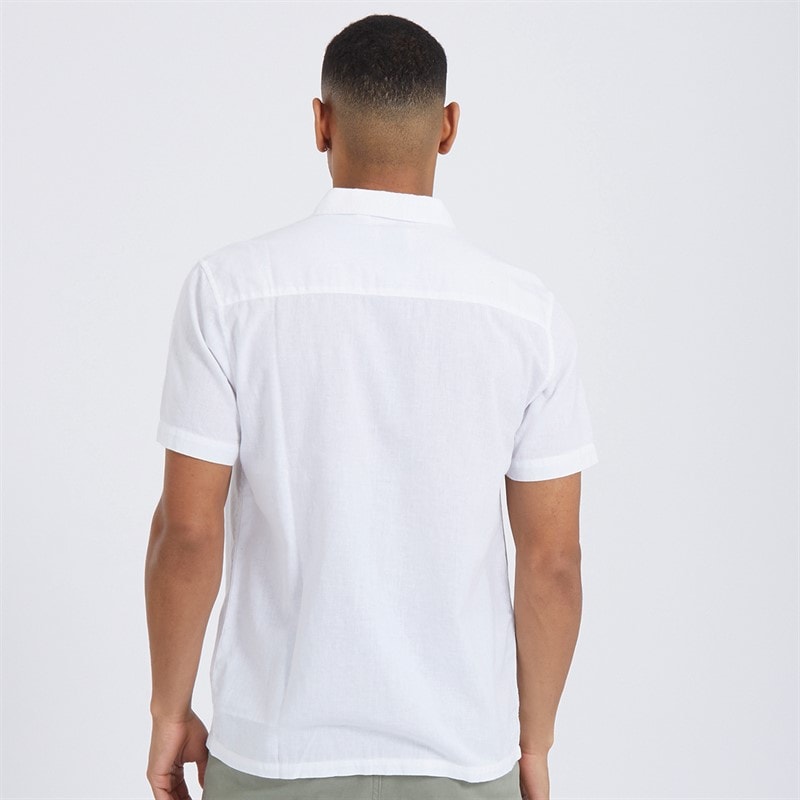 Brave Soul Mens Obliskc Short Sleeve Shirt Optic White - Image 2