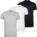 Brave Soul Mens Novek Three Pack Polo Shirts Black/White/Grey