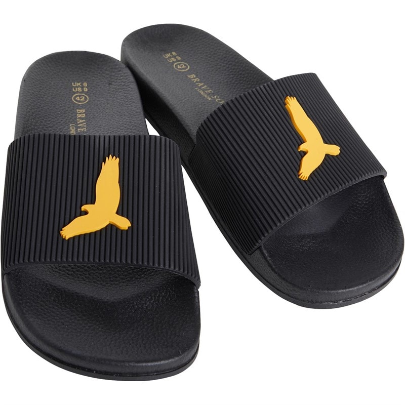 Brave Soul Mens Falcon Slides Black/Gold