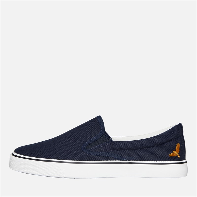 Brave Soul Mens Skate Eagle Slip On Canvas Pumps Navy
