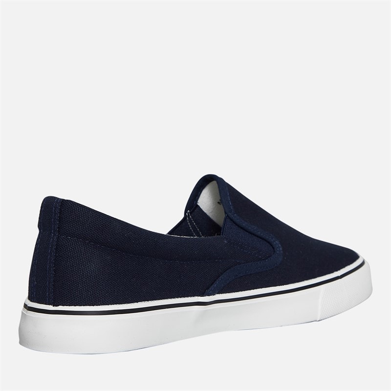 Brave Soul Mens Skate Eagle Slip On Canvas Pumps Navy - Image 5