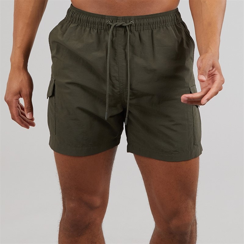 Brave Soul Mens Cooper Swim Shorts Khaki