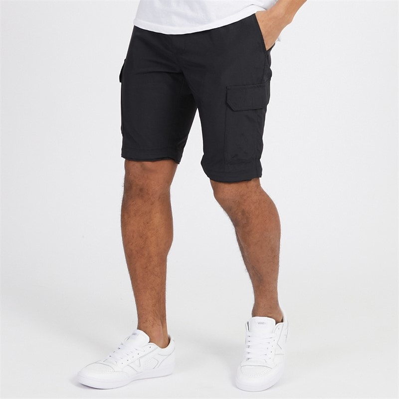 Brave Soul Mens Taslan Zip Cargo Pants Black - Image 2