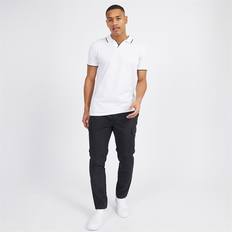 Brave Soul Mens Taslan Zip Cargo Pants Black - Image 4
