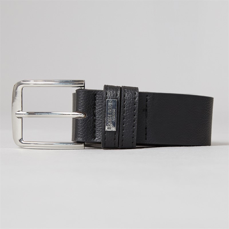 Brave Soul Mens Bonded Leather Belt Black