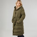 Brave Soul Womens Vine Maxi Puffer Coat Khaki