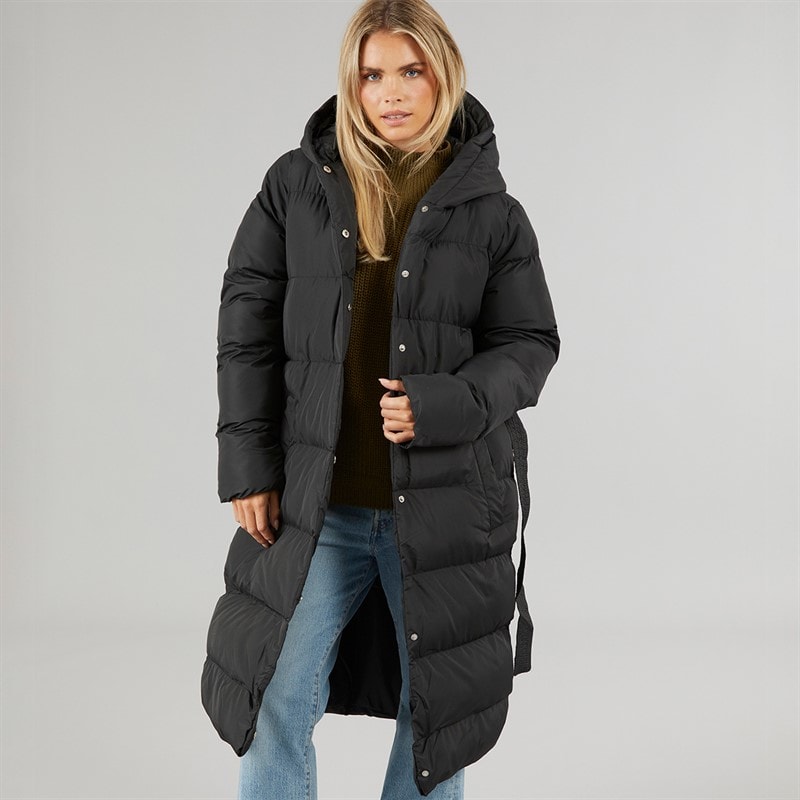 Brave Soul Womens Vine Maxi Puffer Coat Black - Image 3