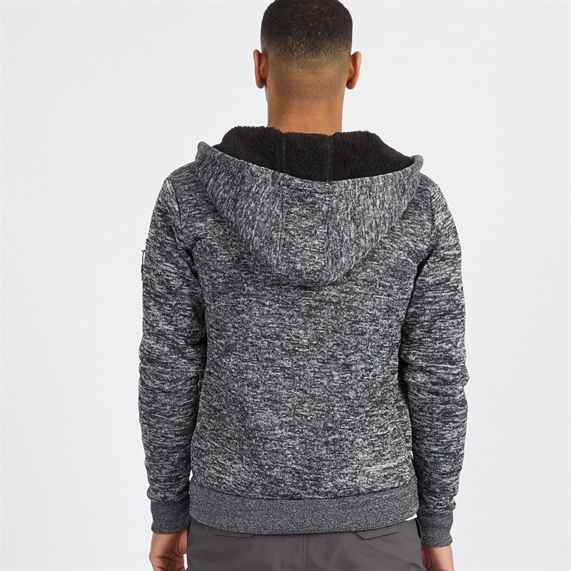 Brave Soul Mens Rackham Zip Hoodie Black - Image 2