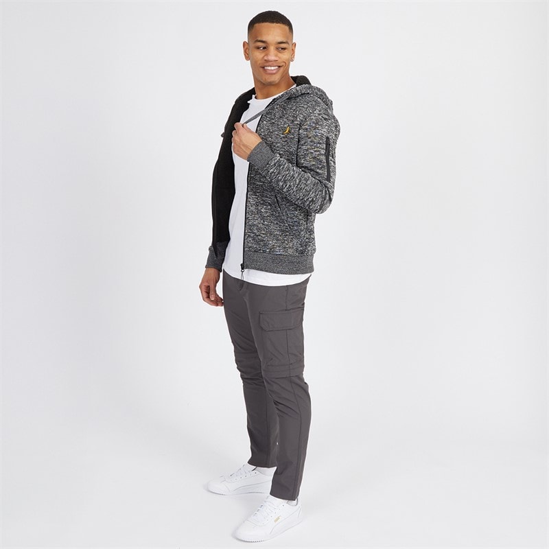 Brave Soul Mens Rackham Zip Hoodie Black - Image 4