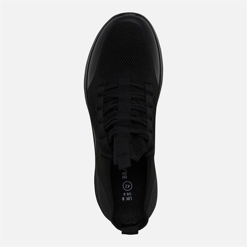 Brave Soul Mens Altair Trainers Blackmono - Image 4