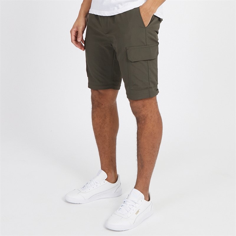 Brave Soul Mens Taslan Zip Cargo Pants Khaki - Image 2