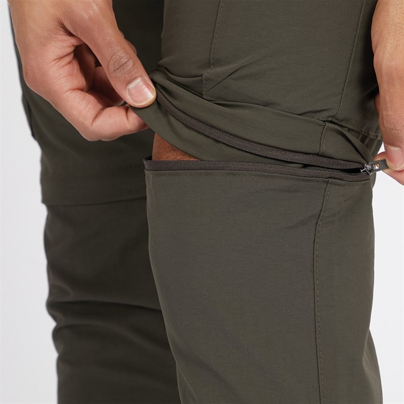 Brave Soul Mens Taslan Zip Cargo Pants Khaki - Image 3