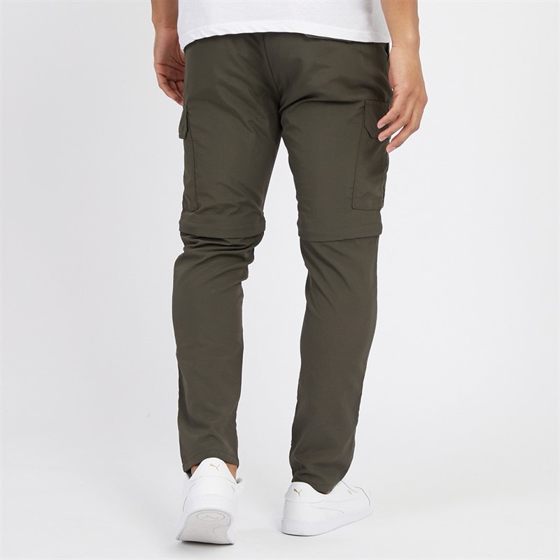 Brave Soul Mens Taslan Zip Cargo Pants Khaki - Image 5