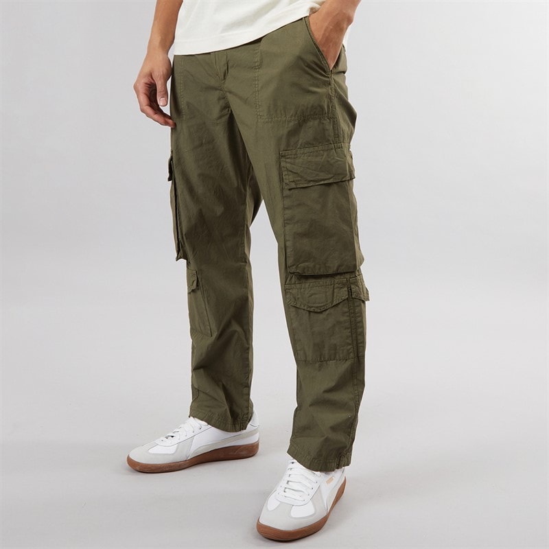 Brave Soul Mens Waves Cargo Trousers Khaki
