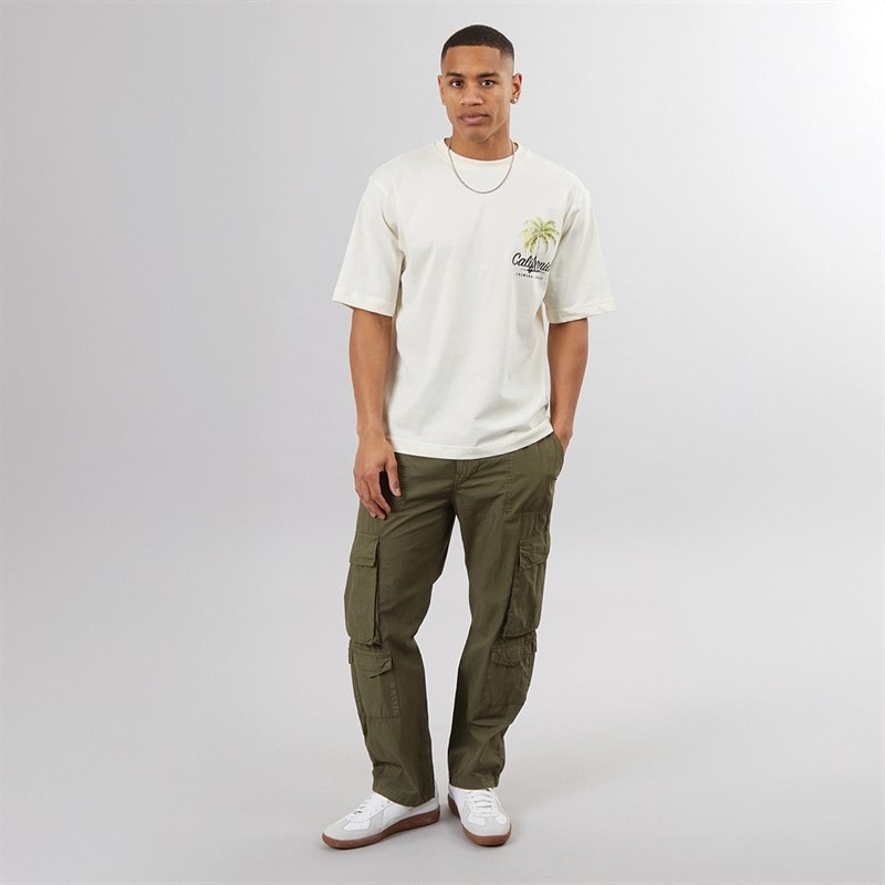 Brave Soul Mens Waves Cargo Trousers Khaki - Image 3