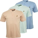 Brave Soul Mens Akari Three Pack Polo Shirts Pale Mint/Cloud Blue/Summer Pink