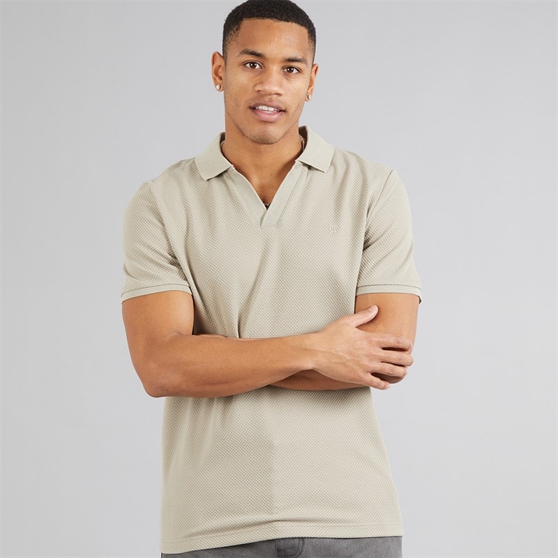 Brave Soul Mens Cadby Polo Shirt Light Sand