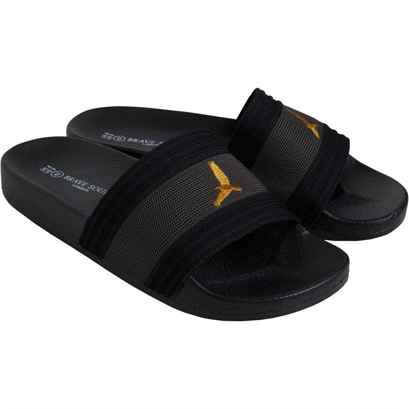 Brave Soul Mens Theo Eagle Slides Black/Grey